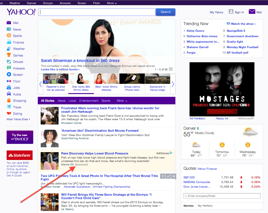 yahoo native advertising